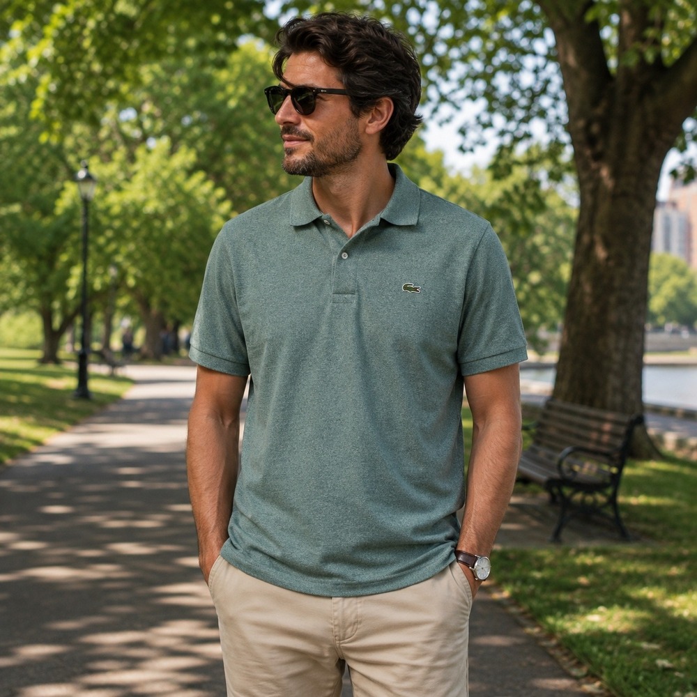 Lacoste Classic Fit Polo Shirt Mens XXL Green Heather Cotton L1264 Made in Peru